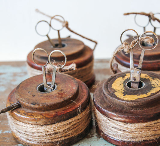 Vintage Indian Bobbin with Scissors