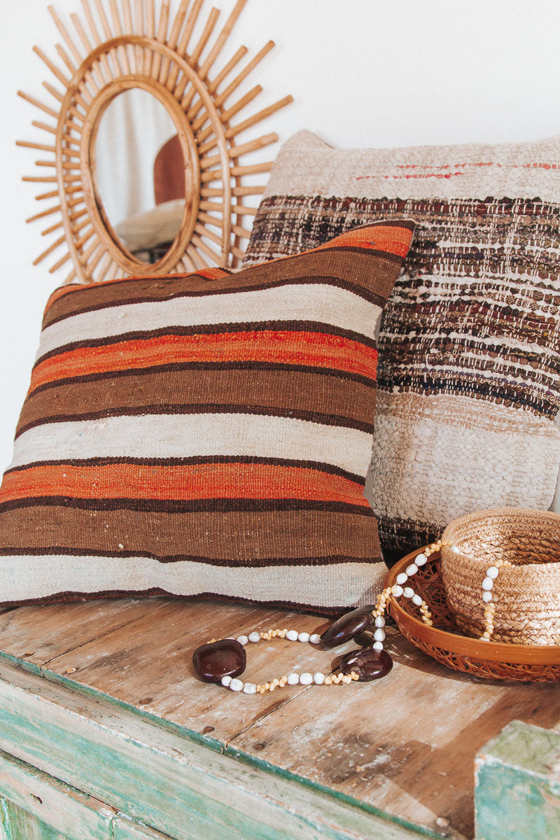 vintage boho turkish kilim cushion