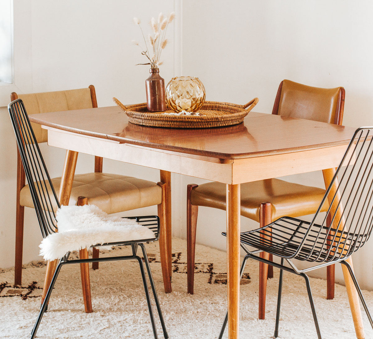 Vintage Wire Mid-Century Chairs (Set of 4)