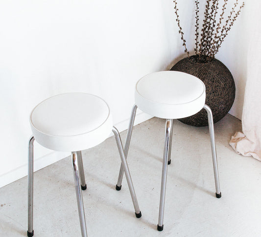 Vintage Chrome Stools (Set of 2)