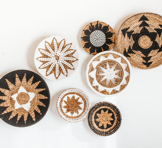 Woven Leaf & Macrame Decor Plate - 40cm