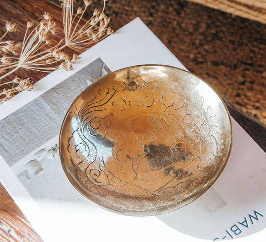 vintage boho brass dish