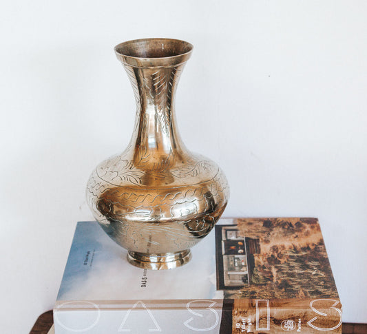 vintage boho brass vase