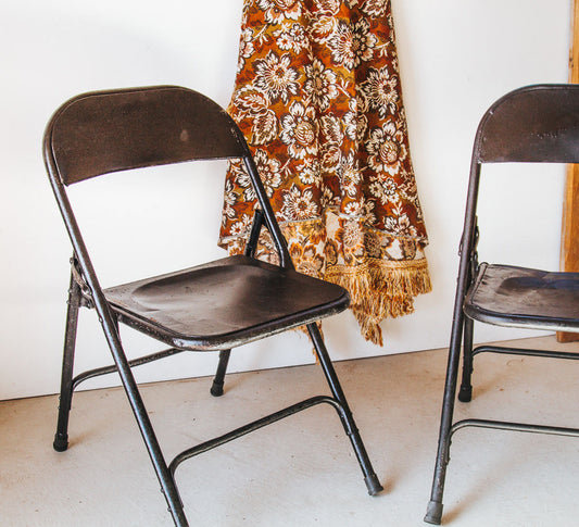 vintage recycled iron folding chair made in india
