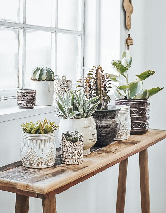 boho madam stoltz stoneware ceramic flower pot planters
