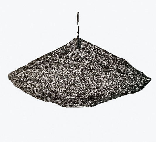 boho designer light black large mesh pendant