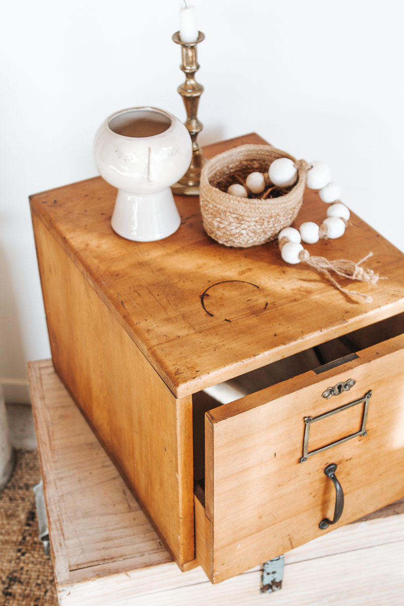 antique vintage wooden rimu filing cabinet