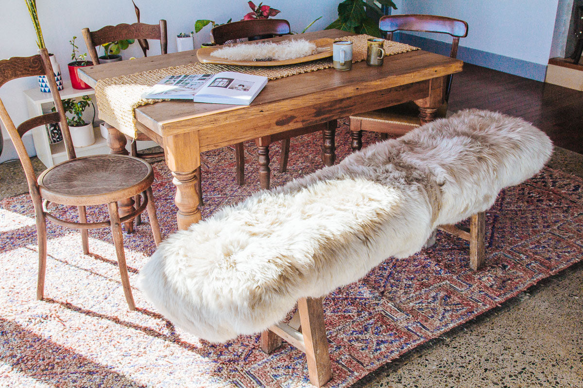 nz long wool luxury sheepskin fibre by auskin wilson & dorset sheepskin