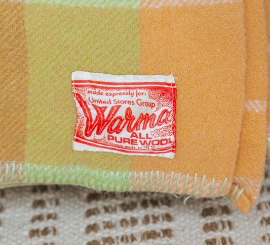 Vintage NZ "Warma" Wool Blanket