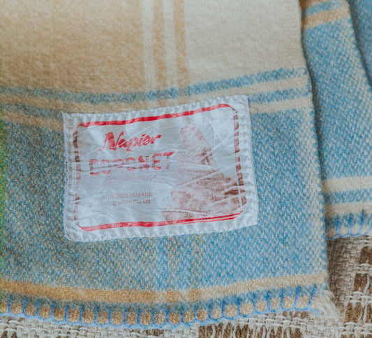 Vintage NZ "Napier CORONET" Wool Blanket