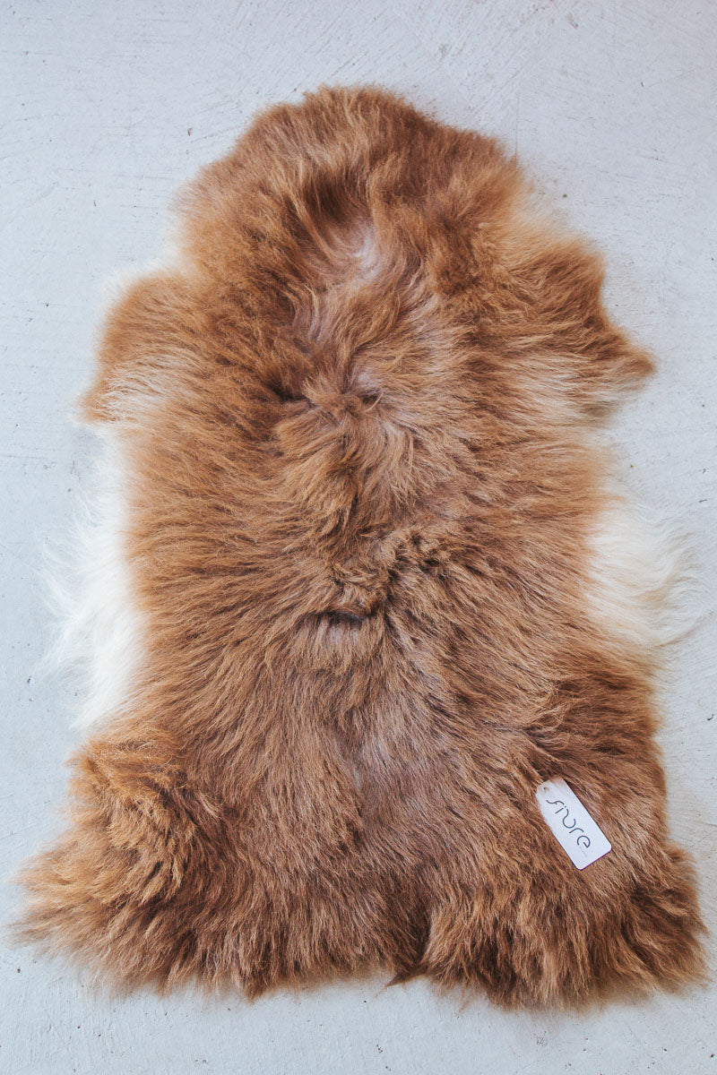 NZ long wool sheepskin karakul ginger 