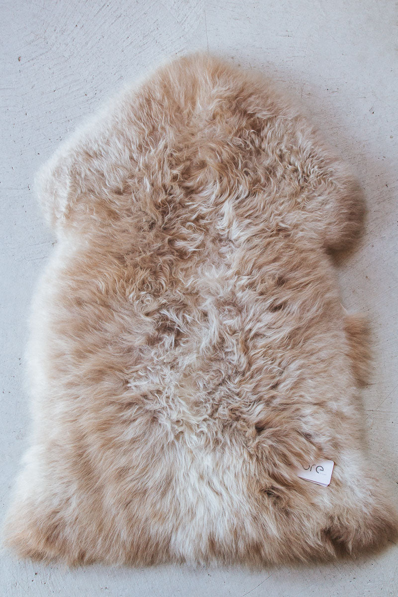 NZ long wool sheepskin karakul ginger 