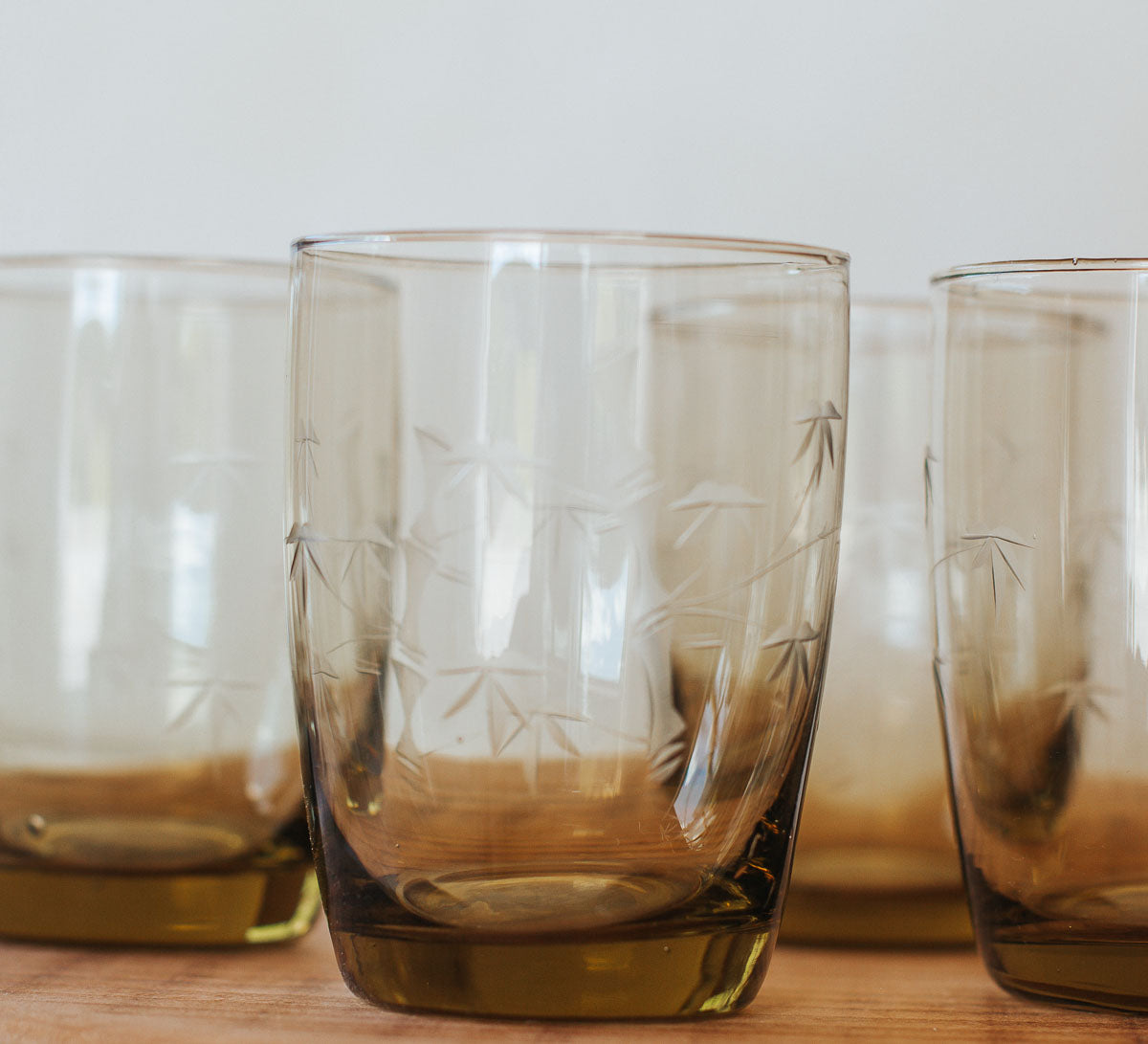vintage etched glass tumblers