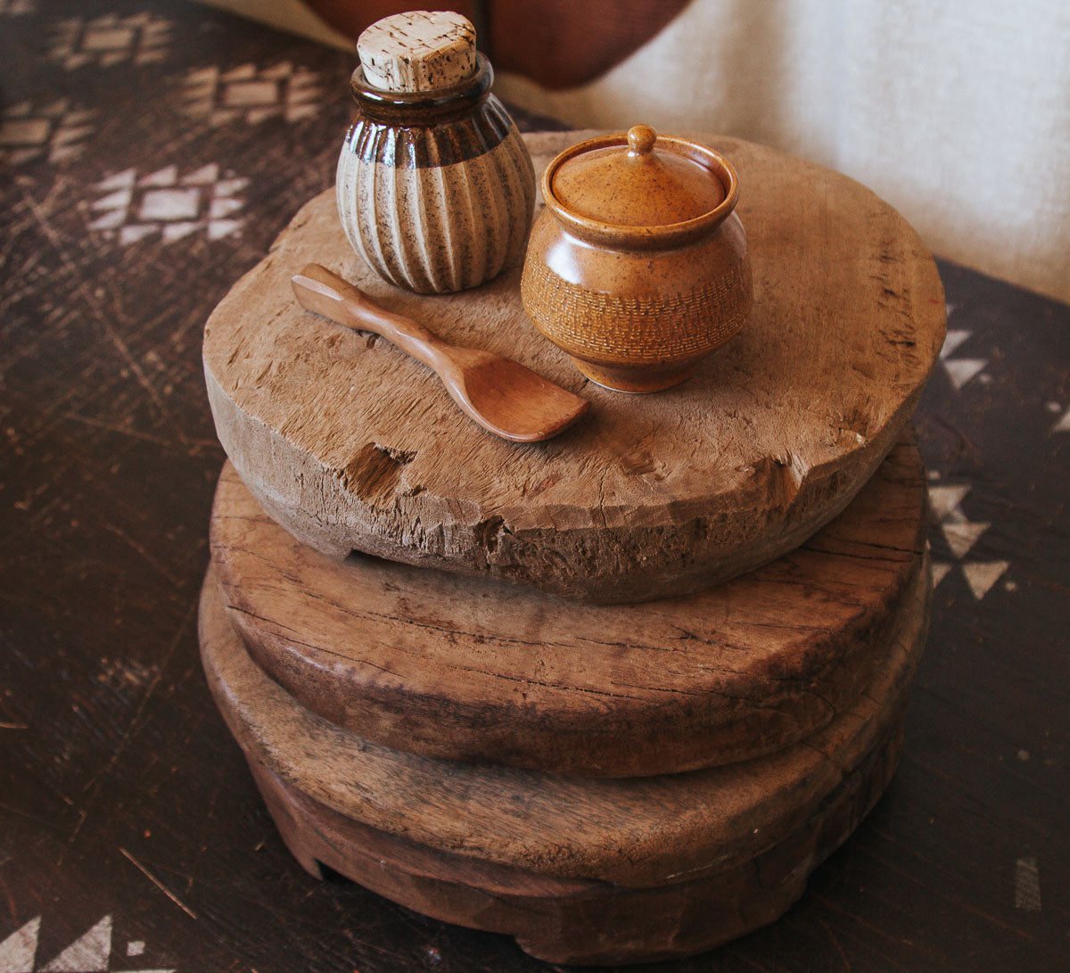 vintage indian chapati chopping board