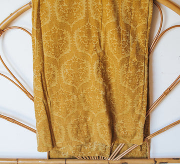 vintage retro brocade gold quilt blanket throw