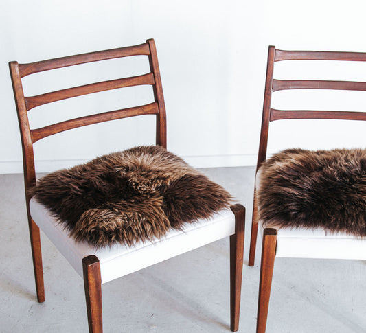 Natural NZ Sheepskin Seat Pads - Dark Brown