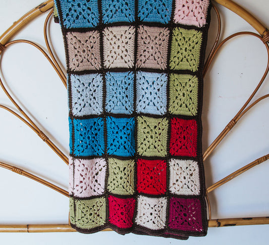 Vintage Wool Crochet Blanket