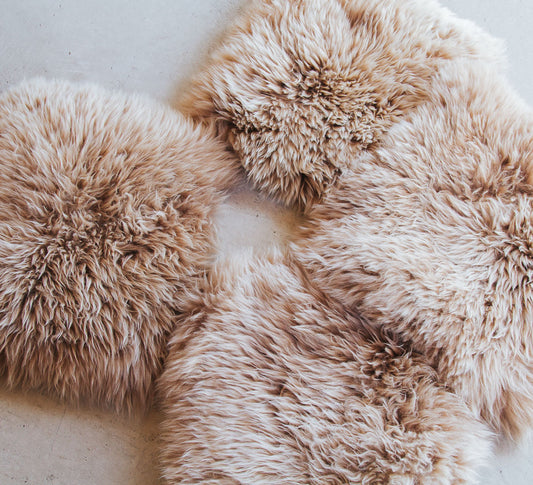 Natural NZ Sheepskin Seat Pads - Caramel