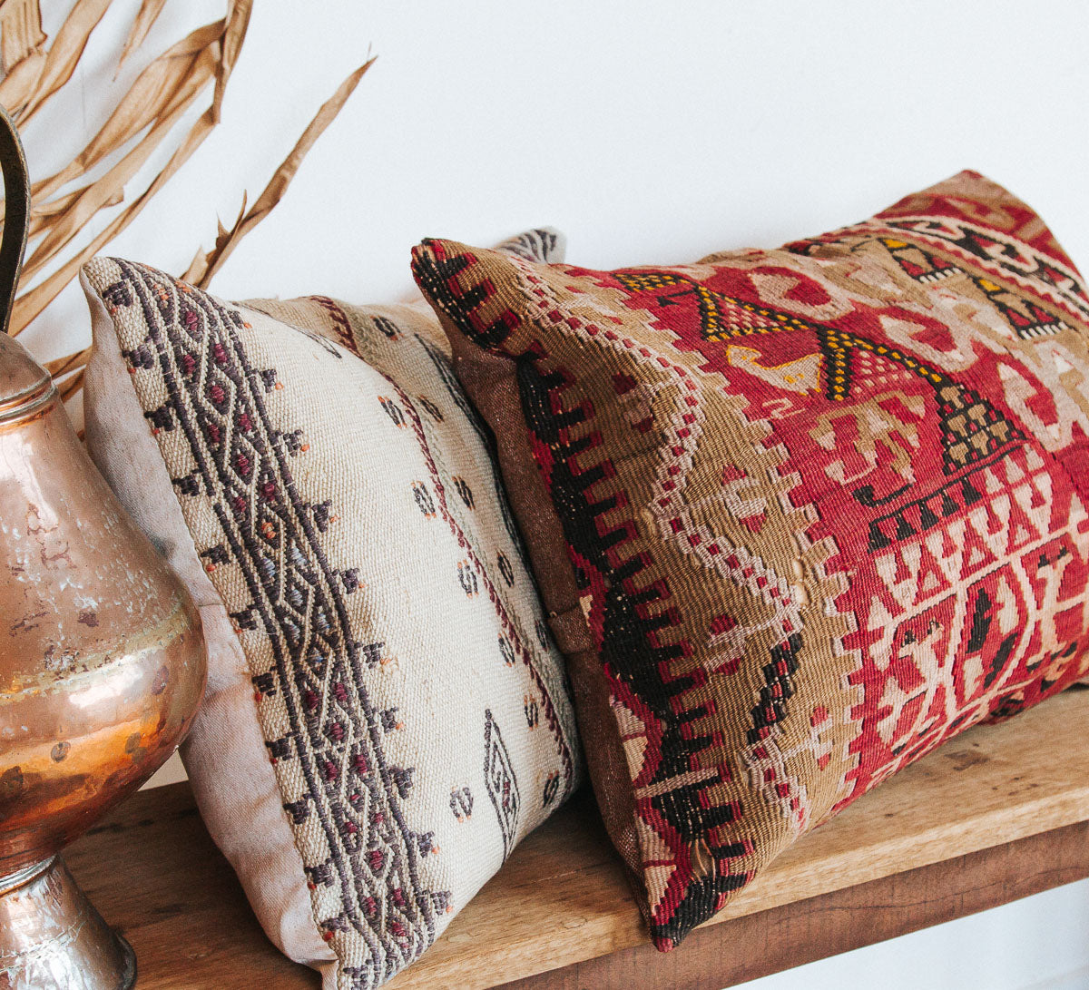 vintage boho turkish kilim couch bed cushion pillow