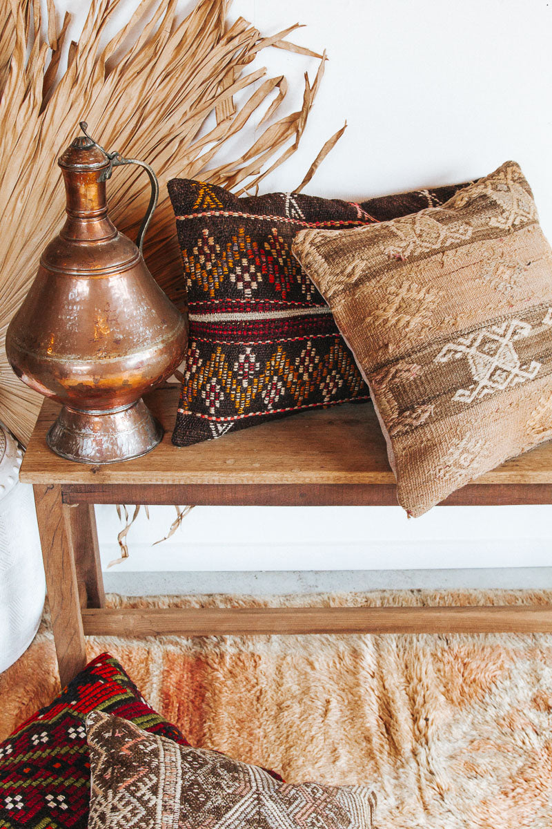 vintage boho turkish kilim couch bed cushion pillow