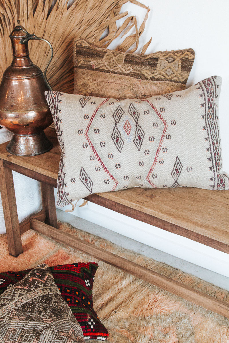 vintage boho turkish kilim couch bed cushion pillow