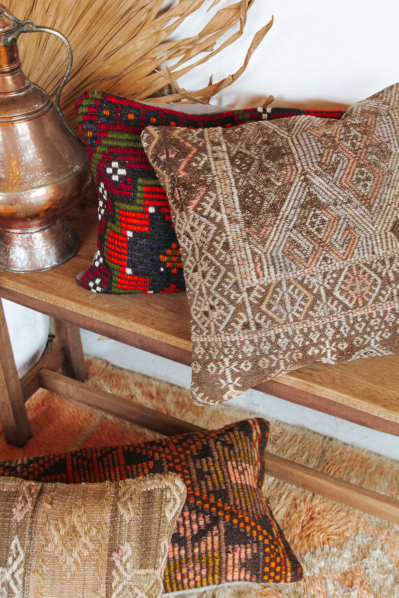 vintage boho turkish kilim couch bed cushion pillow