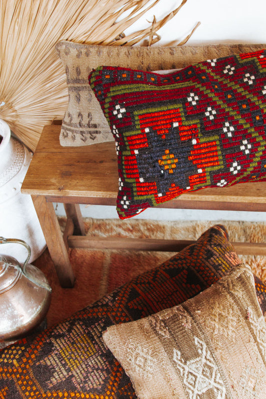 vintage boho turkish kilim couch bed cushion pillow