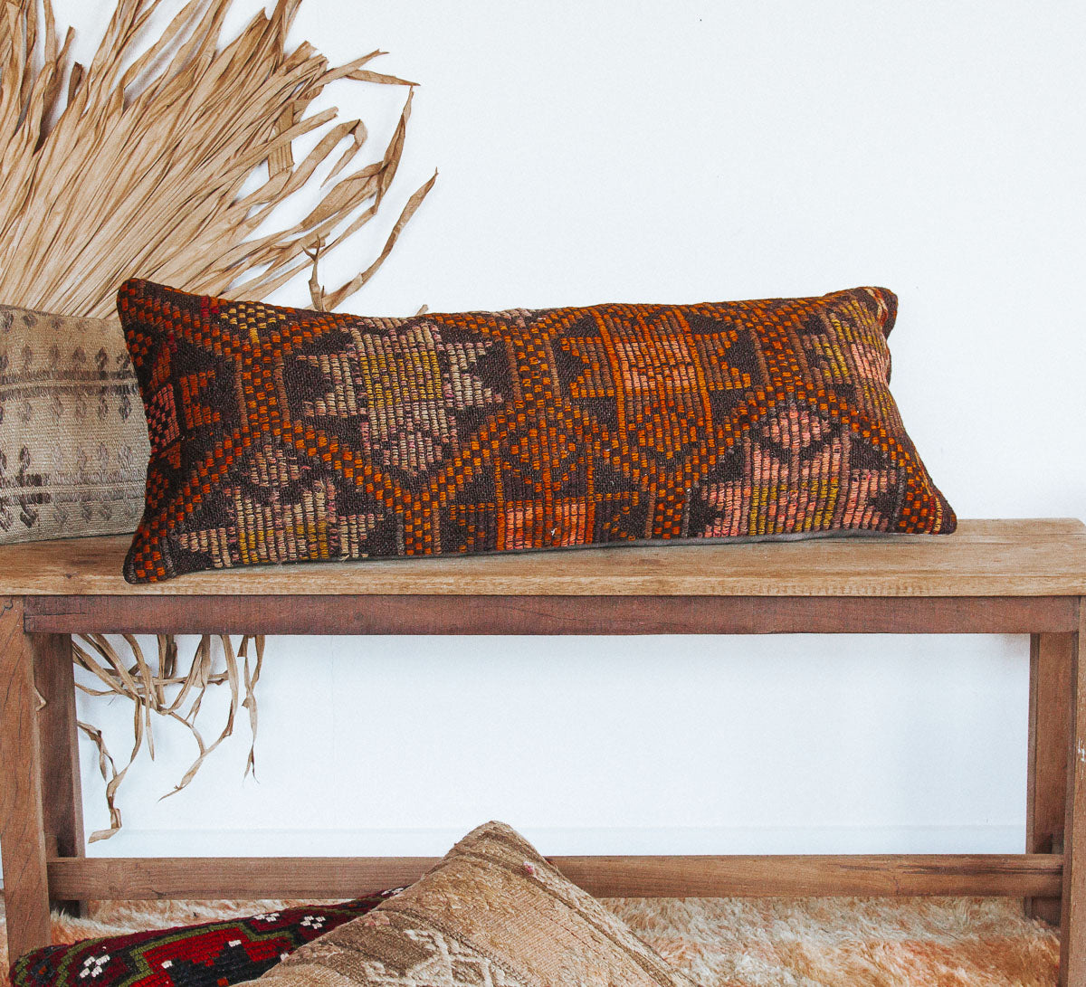 vintage boho turkish kilim throw pillow cushion