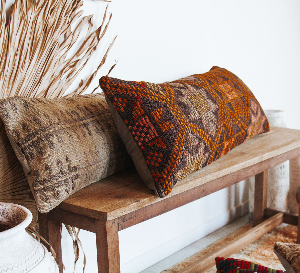 vintage boho turkish kilim throw pillow cushion