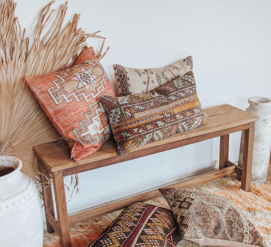 vintage boho turkish kilim carpet cushion bed throw pillow