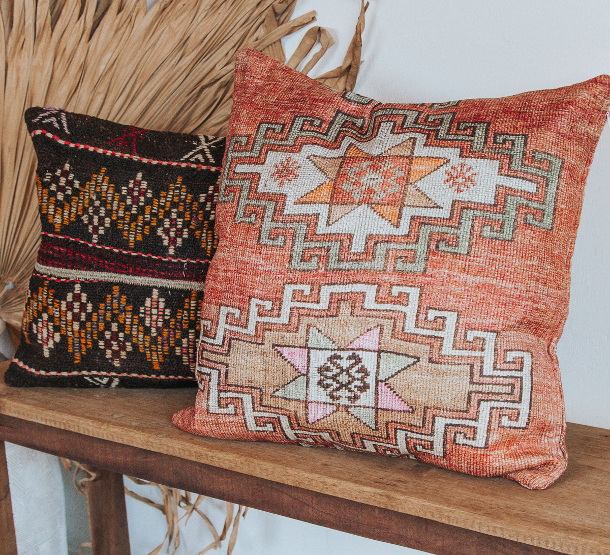 vintage boho turkish kilim carpet cushion bed throw pillow