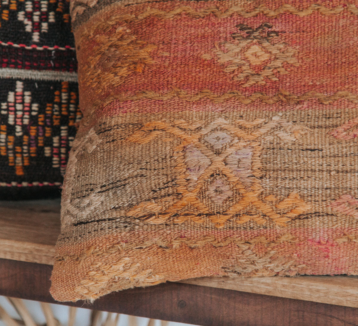 vintage boho turkish kilim carpet cushion bed throw pillow