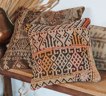 vintage boho turkish kilim carpet cushion bed throw pillow