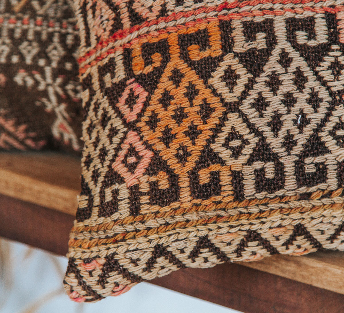 vintage boho turkish kilim carpet cushion bed throw pillow