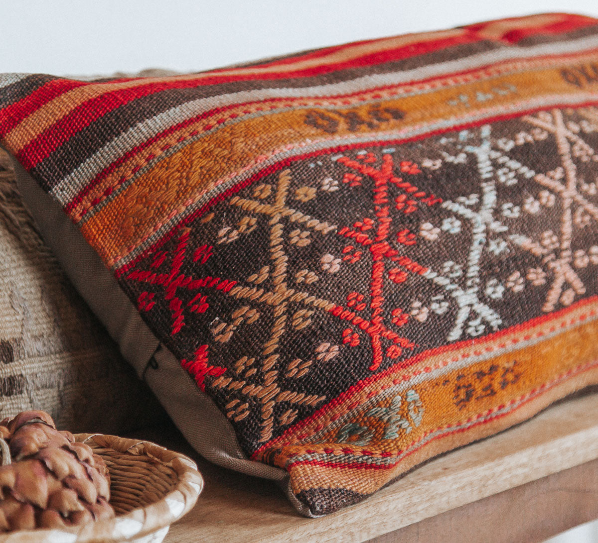 vintage boho turkish kilim carpet cushion bed throw pillow