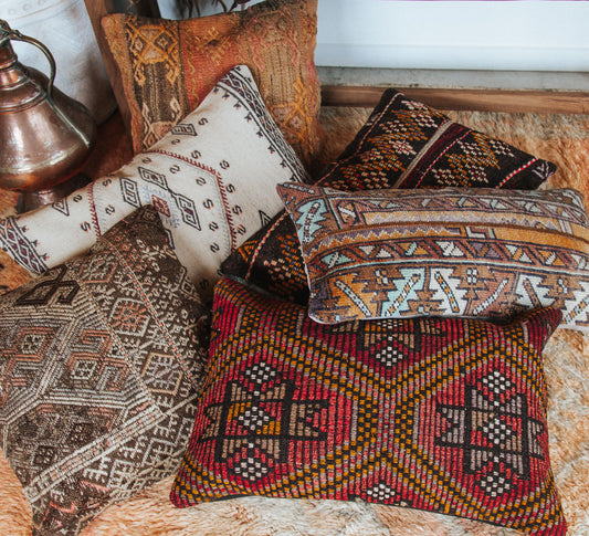 vintage boho turkish kilim couch bed cushion pillow