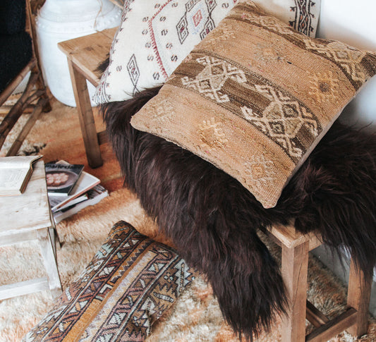 vintage boho turkish kilim couch bed cushion pillow