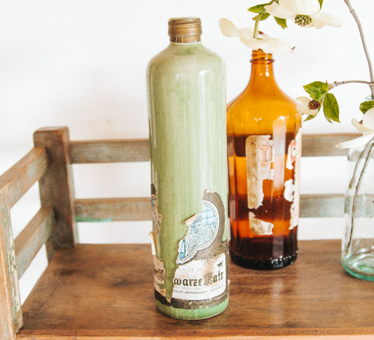 Vintage Stone Wine Bottle