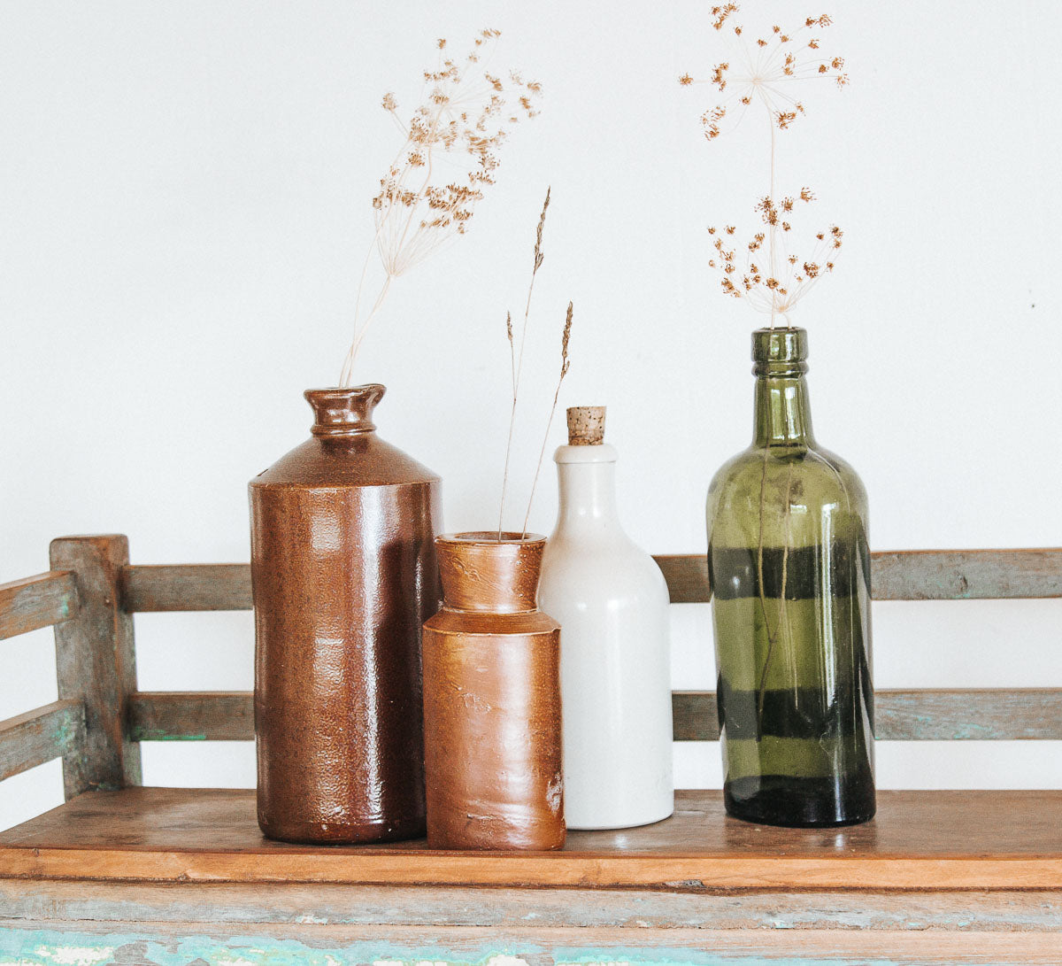 Vintage Green Glass Bottle