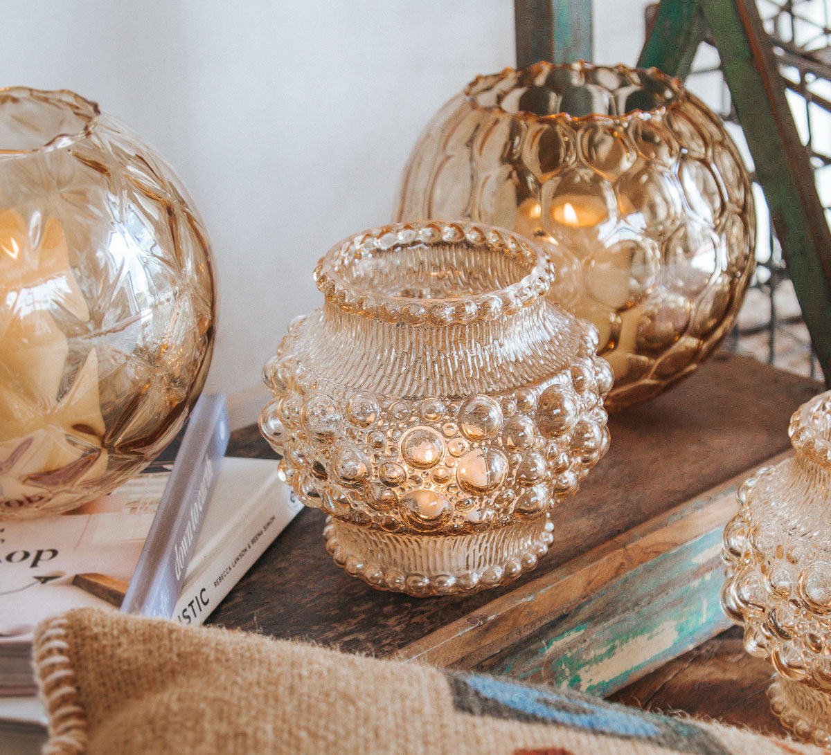 Vintage Glass Candle Holder