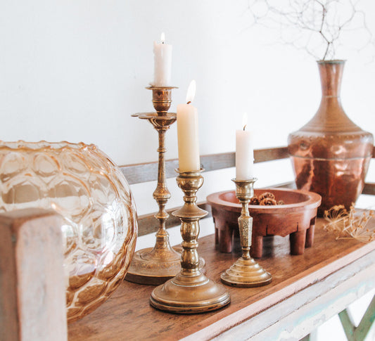 vintage boho brass candlehohlder