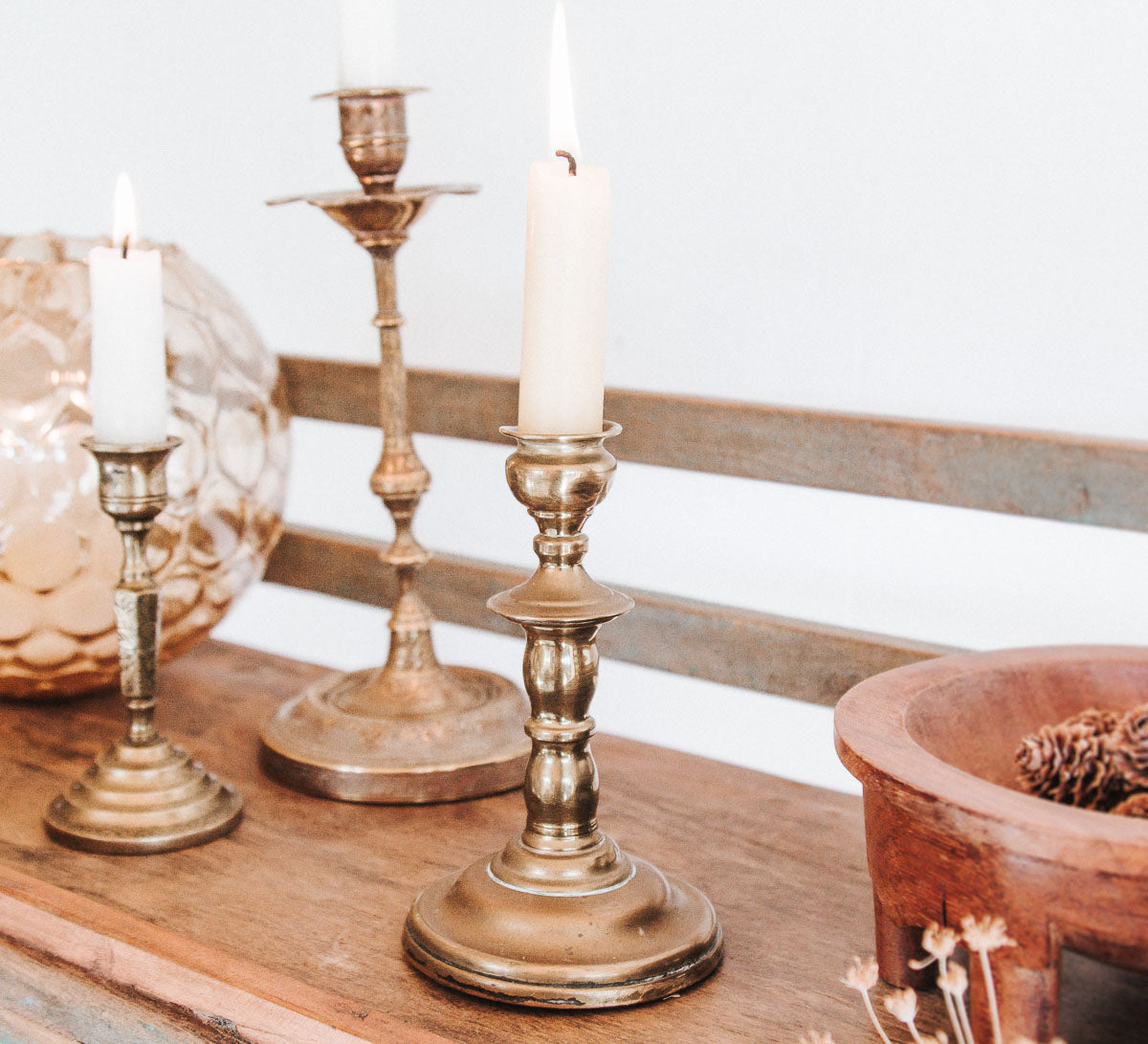 vintage boho brass candlehohlder