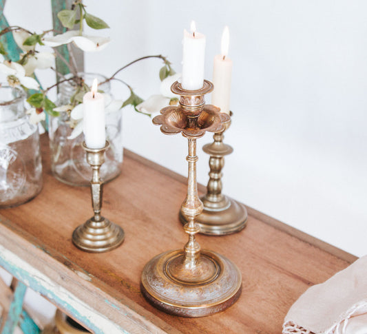 vintage boho brass candlehohlder