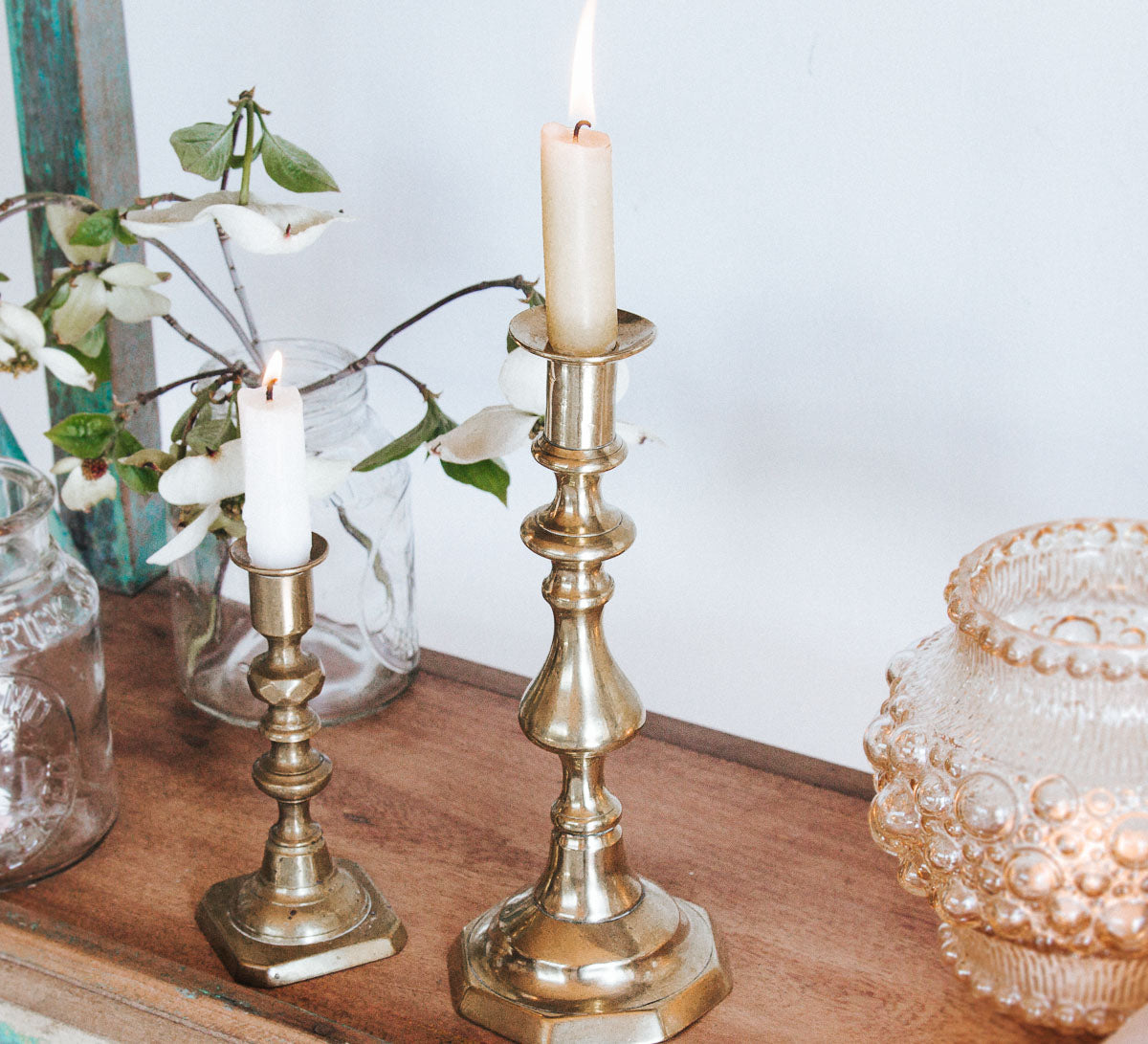 vintage boho brass candleholder
