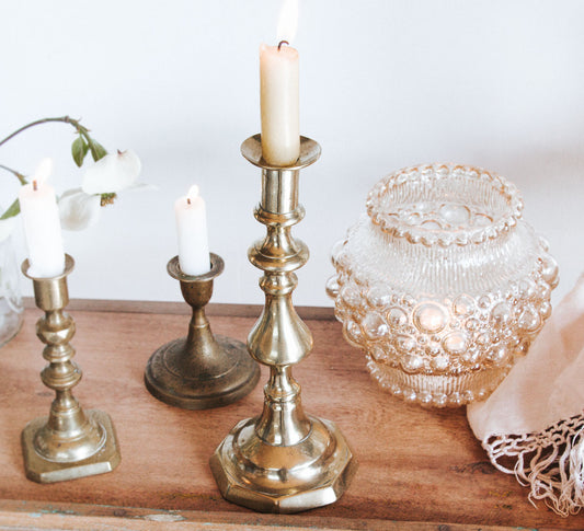 vintage boho brass candleholder