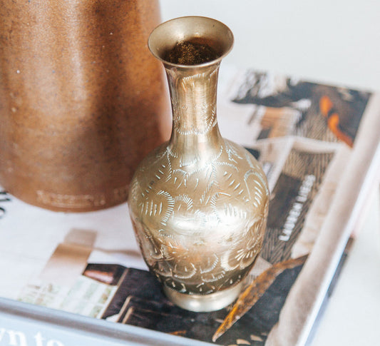 vintage brass vase