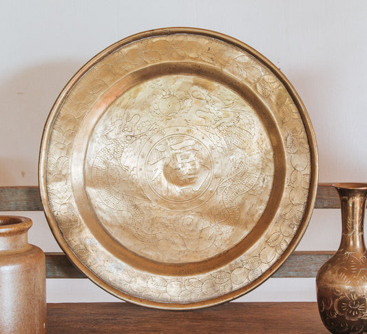 Vintage Ethnic Brass Tray