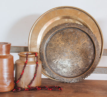 Vintage Ethnic Brass Tray