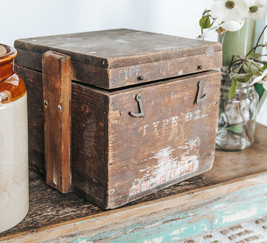 vintage wooden storage box