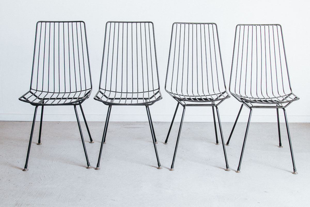 vintage retro Mid Century modern metal wire dining outdoor chair ico traders